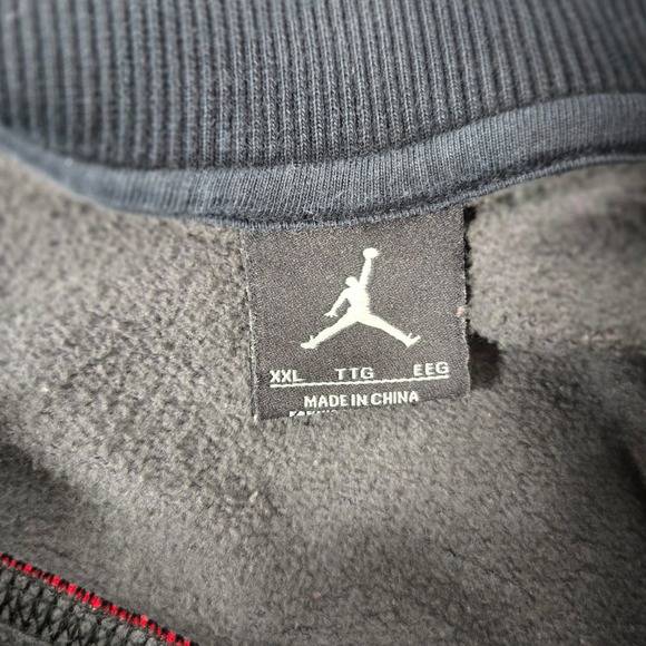 Nike Jordan Pullover Sweatshirt Quarter Zip Gray Elephant‎ Print XXL Street Ball - Picture 3 of 9